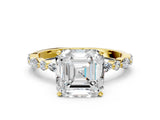 Yellow gold 2.5 Carat Asscher Cut  Solitaire with Side Stones on a Pavé Band and Four-Prong Setting_32