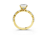 Yellow gold 2.5 Carat Asscher Cut  Solitaire with Side Stones on a Pavé Band and Four-Prong Setting_35