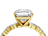 Yellow gold 2.5 Carat Asscher Cut  Solitaire with Side Stones on a Pavé Band and Four-Prong Setting_36