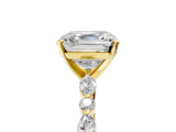 Yellow gold 2.5 Carat Asscher Cut  Solitaire with Side Stones on a Pavé Band and Four-Prong Setting_37