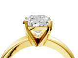 Yellow gold 2.5 Carat Cushion Cut  Solitaire Engagement Ring with Round Band and Four-Prong Setting_148