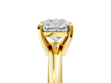 Yellow gold 2.5 Carat Cushion Cut  Solitaire Engagement Ring with Round Band and Four-Prong Setting_149