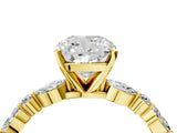 Yellow gold 2.5 Carat Cushion Cut  Solitaire with Side Stones on a Pavé Band and Four-Prong Setting_16