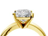 14K Yellow Gold 2.50 Carat F VS1 Princess Diamond Solitaire Engagement Ring with Round Band and Four-Prong Setting