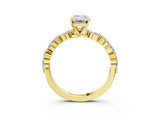 Yellow gold 3 Carat Emerald Cut  Solitaire with Side Stones on a Pavé Band and Four-Prong Setting_15