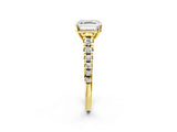 Yellow gold 3.5 Carat Asscher Cut  Solitaire Ring with Cathedral Setting and Pavé Band_2
