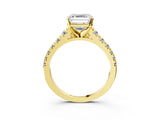 Yellow gold 3.5 Carat Asscher Cut  Solitaire Ring with Cathedral Setting and Pavé Band_3