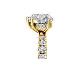 Yellow gold 3.5 Carat Heart Cut  Pave Band Solitaire Ring with Four-Prong Setting_5