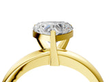 Yellow gold 3.5 Carat Heart Cut  Solitaire Engagement Ring with Round Band and Four-Prong Setting_124
