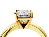 Yellow gold 3.5 Carat Radiant Cut  Solitaire Engagement Ring with Round Band and Four-Prong Setting_124