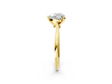 Yellow gold 4 Carat Heart Cut  Solitaire Engagement Ring with Classic Band and Four-Prong Setting_2