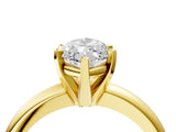 Yellow gold 4 Carat Marquise Cut  Solitaire Engagement Ring with Round Band and Four-Prong Setting_124