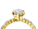 Yellow gold 4 Carat Marquise Cut  Solitaire with Side Stones, Pave Band, Four-Prong Setting_66