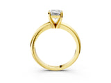Yellow gold 5 Carat Emerald Cut  Solitaire Engagement Ring with Round Band and Four-Prong Setting_123