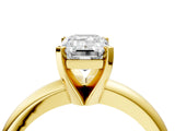 Yellow gold 5 Carat Emerald Cut  Solitaire Engagement Ring with Round Band and Four-Prong Setting_124