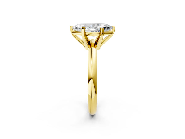 5 Carat Marquise Cut Yellow gold Diamond Solitaire Engagement Ring with Round Band and Four-Prong Setting