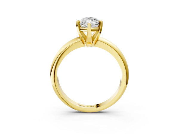 5 Carat Marquise Cut Yellow gold Diamond Solitaire Engagement Ring with Round Band and Four-Prong Setting