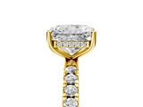 Yellow gold 5 Carat Radiant Cut  Pave Band Solitaire Ring with Four-Prong Setting_5