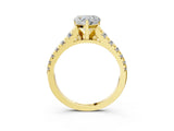 Yellow gold 6 Carat Heart Cut  Solitaire Ring with Cathedral Setting and Pavé Band_3