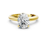 Yellow gold 6 Carat Oval Cut  Solitaire Engagement Ring with Round Band and Four-Prong Setting_120