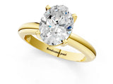 Yellow gold 6 Carat Oval Cut  Solitaire Engagement Ring with Round Band and Four-Prong Setting_121