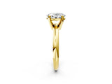 Yellow gold 6 Carat Oval Cut  Solitaire Engagement Ring with Round Band and Four-Prong Setting_122