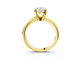 Yellow gold 6 Carat Oval Cut  Solitaire Engagement Ring with Round Band and Four-Prong Setting_123