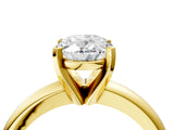 Yellow gold 6 Carat Oval Cut  Solitaire Engagement Ring with Round Band and Four-Prong Setting_124
