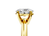 Yellow gold 6 Carat Oval Cut  Solitaire Engagement Ring with Round Band and Four-Prong Setting_125