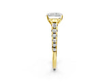 Yellow gold 6 Carat Radiant Cut  Solitaire Ring with Cathedral Setting and Pavé Band_2