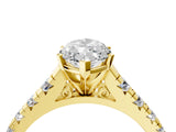 Yellow gold 7 Carat Marquise Cut  Solitaire Ring with Cathedral Setting and Pavé Band_4