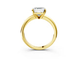 Yellow gold 8 Carat Asscher Cut  Solitaire Engagement Ring with Round Band and Four-Prong Setting_159