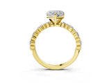 Yellow gold 8 Carat Heart Cut  Solitaire with Side Stones, Pave Band, Four-Prong Setting_15