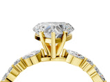Yellow gold 8 Carat Heart Cut  Solitaire with Side Stones on a Pavé Band and Four-Prong Setting_4