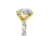 Yellow gold 8 Carat Heart Cut  Solitaire with Side Stones on a Pavé Band and Four-Prong Setting_5