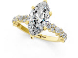 Yellow gold 8 Carat Marquise Cut  Solitaire with Side Stones, Pave Band, Four-Prong Setting_63