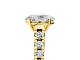 Yellow gold 8 Carat Oval Cut  Solitaire Ring with Cathedral Setting and Pavé Band_5