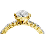 Yellow gold 8 Carat Pear Cut  Solitaire with Side Stones, Pave Band, Four-Prong Setting_16
