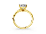 Yellow gold 8 Carat Princess Cut  Solitaire Engagement Ring with Round Band and Four-Prong Setting_123