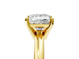 Yellow gold 8 Carat Princess Cut  Solitaire Engagement Ring with Round Band and Four-Prong Setting_125