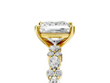 Yellow gold 8 Carat Princess Cut  Solitaire with Side Stones, Pave Band, Four-Prong Setting_17