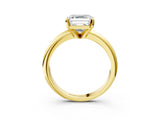 Yellow gold 9 Carat Asscher Cut  Solitaire Engagement Ring with Round Band and Four-Prong Setting_147