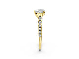 Yellow gold 9 Carat Heart Cut  Solitaire Ring with Cathedral Setting and Pavé Band_2