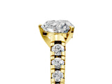 Yellow gold 9 Carat Heart Cut  Solitaire Ring with Cathedral Setting and Pavé Band_5