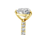 Yellow gold 9 Carat Heart Cut  Solitaire Ring with Pave Band and Four Prong Setting_5