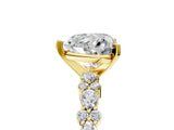 Yellow gold 9 Carat Heart Cut  Solitaire with Side Stones, Pave Band, Four-Prong Setting_17