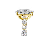 Yellow gold 9 Carat Oval Cut  Solitaire with Side Stones on a Pavé Band and Four-Prong Setting_5