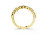 Yellow gold Alternating Round Diamond Promise Ring with Round Diamond Accents_3
