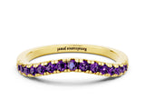 Yellow gold Amethyst Pavé Curved Wedding Band_6