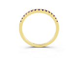 Yellow gold Amethyst Pavé Curved Wedding Band_9